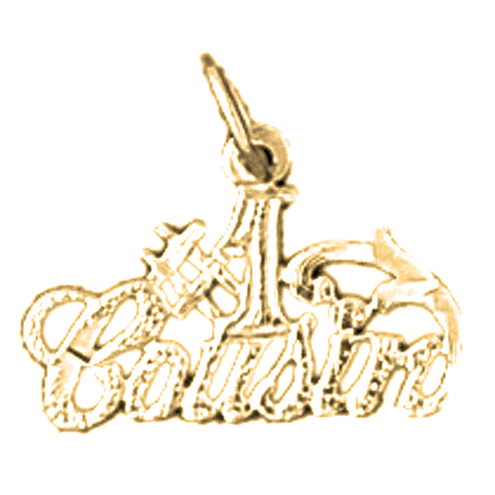 Yellow Gold-plated Silver #1 Cousin Pendant