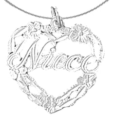 Colgante de sobrina de plata de ley (bañado en rodio o oro amarillo)