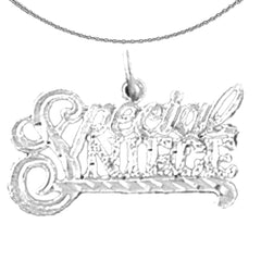 Colgante especial para sobrina de plata de ley (bañado en rodio o oro amarillo)