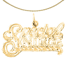 Colgante especial para sobrina de plata de ley (bañado en rodio o oro amarillo)