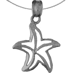 Colgante de estrella de mar de plata de ley (bañado en rodio o oro amarillo)