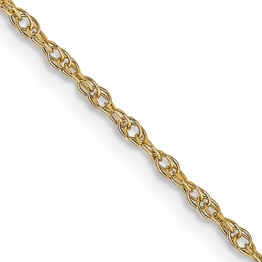 14K Yellow Gold 1.15mm Cable Rope Chain