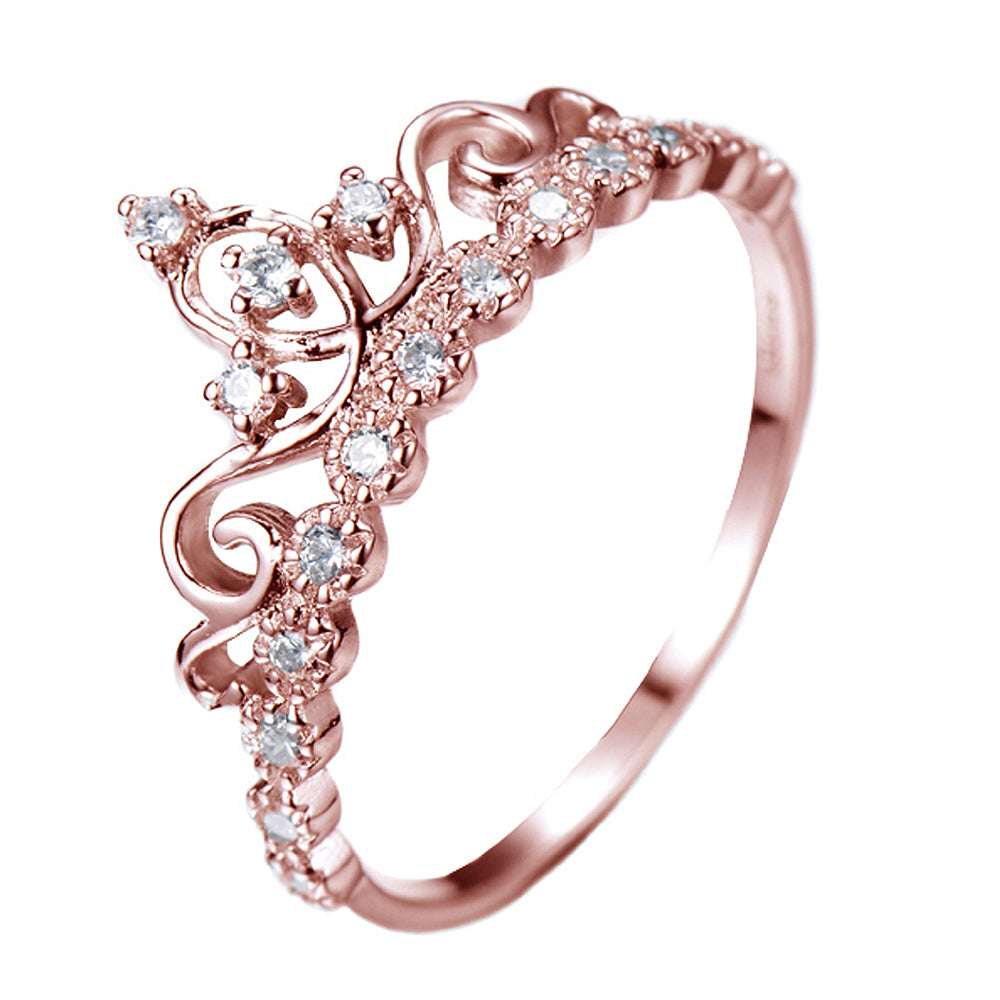 Platinum Princess Crown Ring