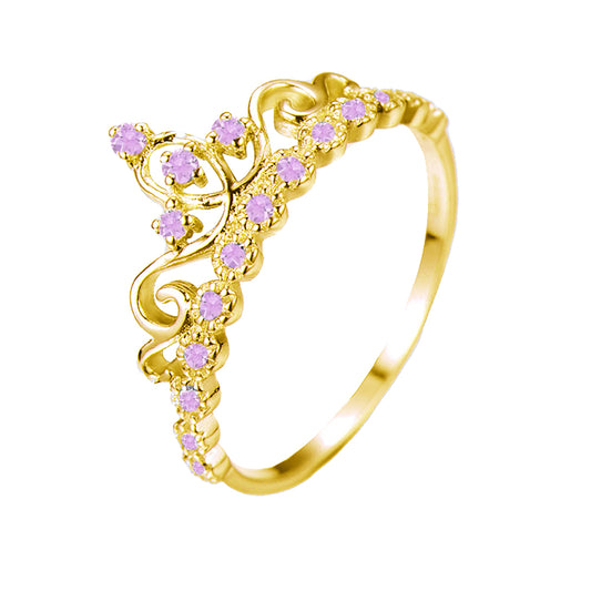 14K Gold Princess Crown Ring