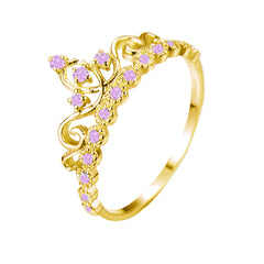 14K Gold Princess Crown Ring