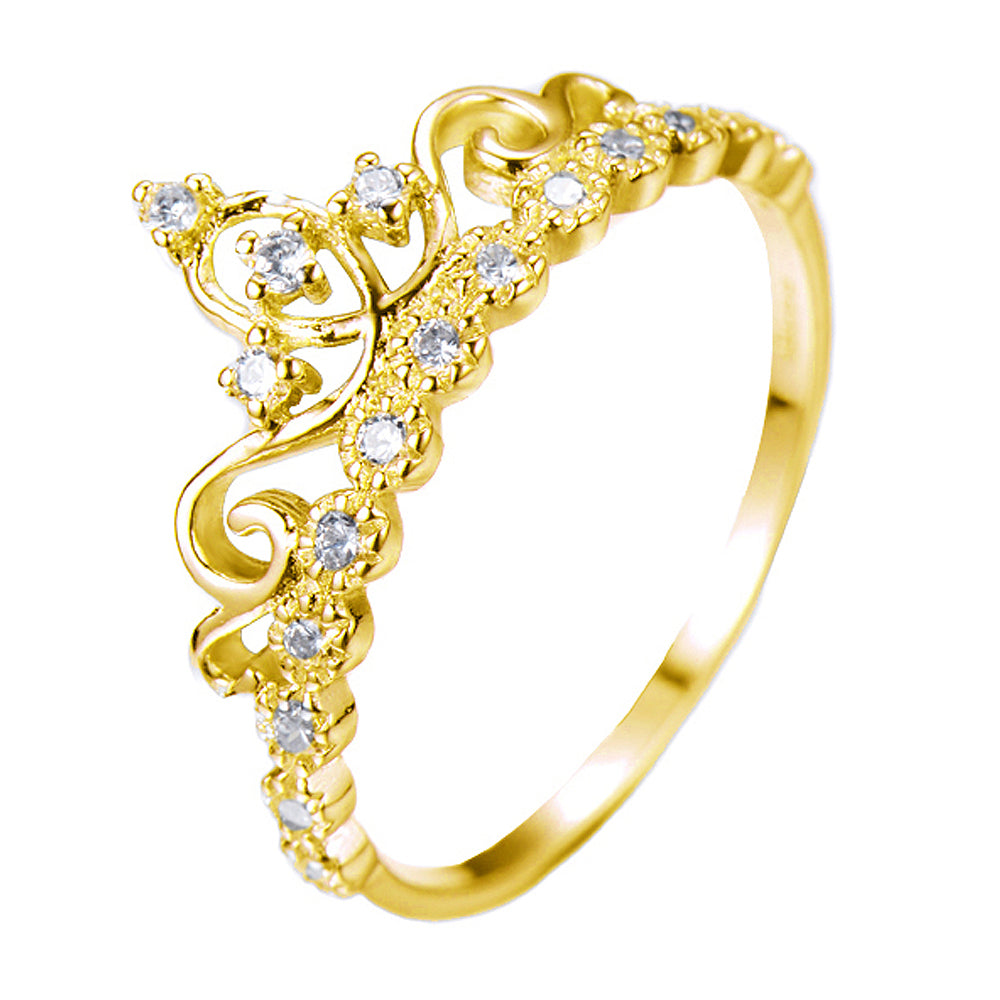 14K Gold Princess Crown Ring