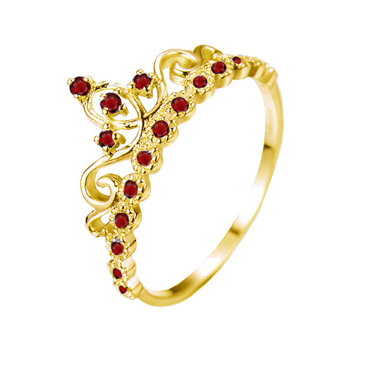 14K Gold Princess Crown Ring