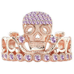 Platinum Princess Skull Crown Ring