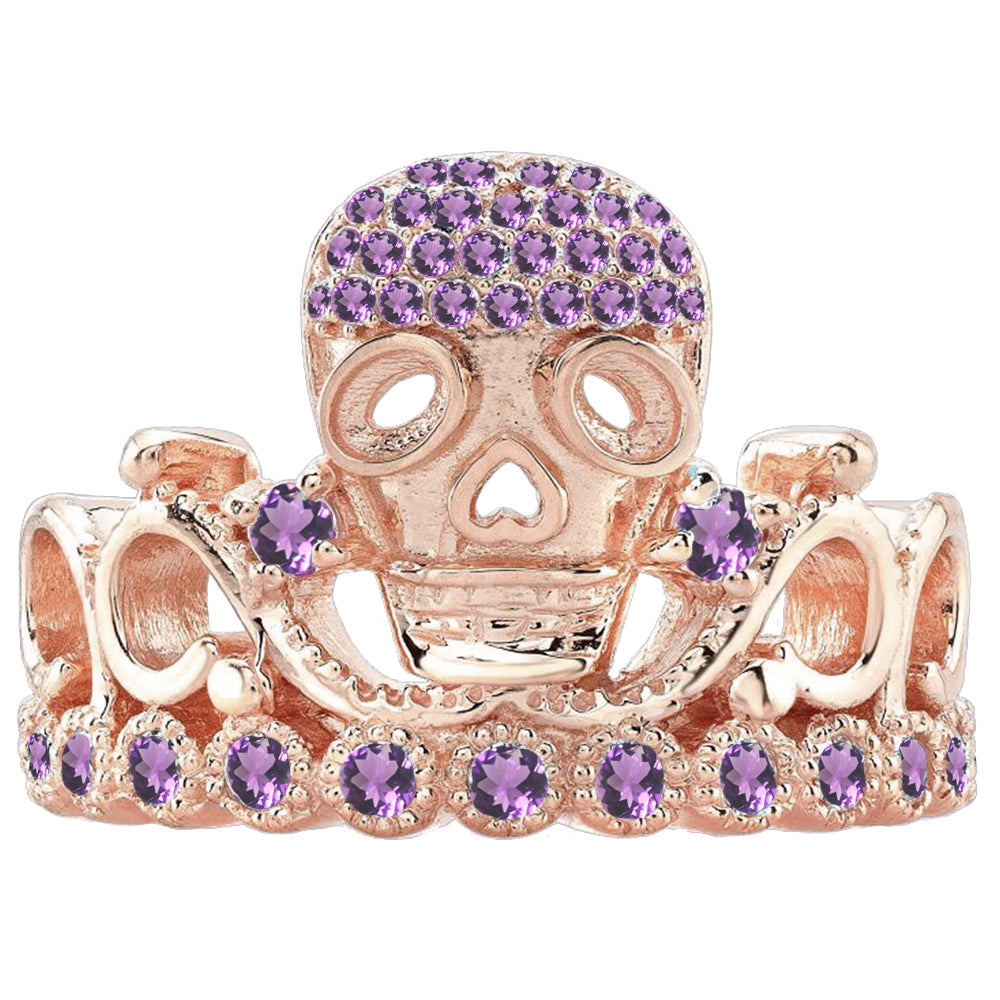 Platinum Princess Skull Crown Ring