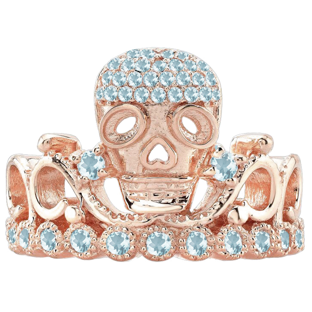 Platinum Princess Skull Crown Ring