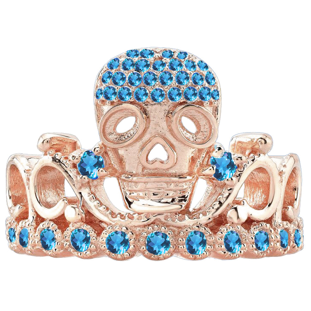 Platinum Princess Skull Crown Ring