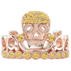 Platinum Princess Skull Crown Ring