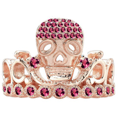 Platinum Princess Skull Crown Ring