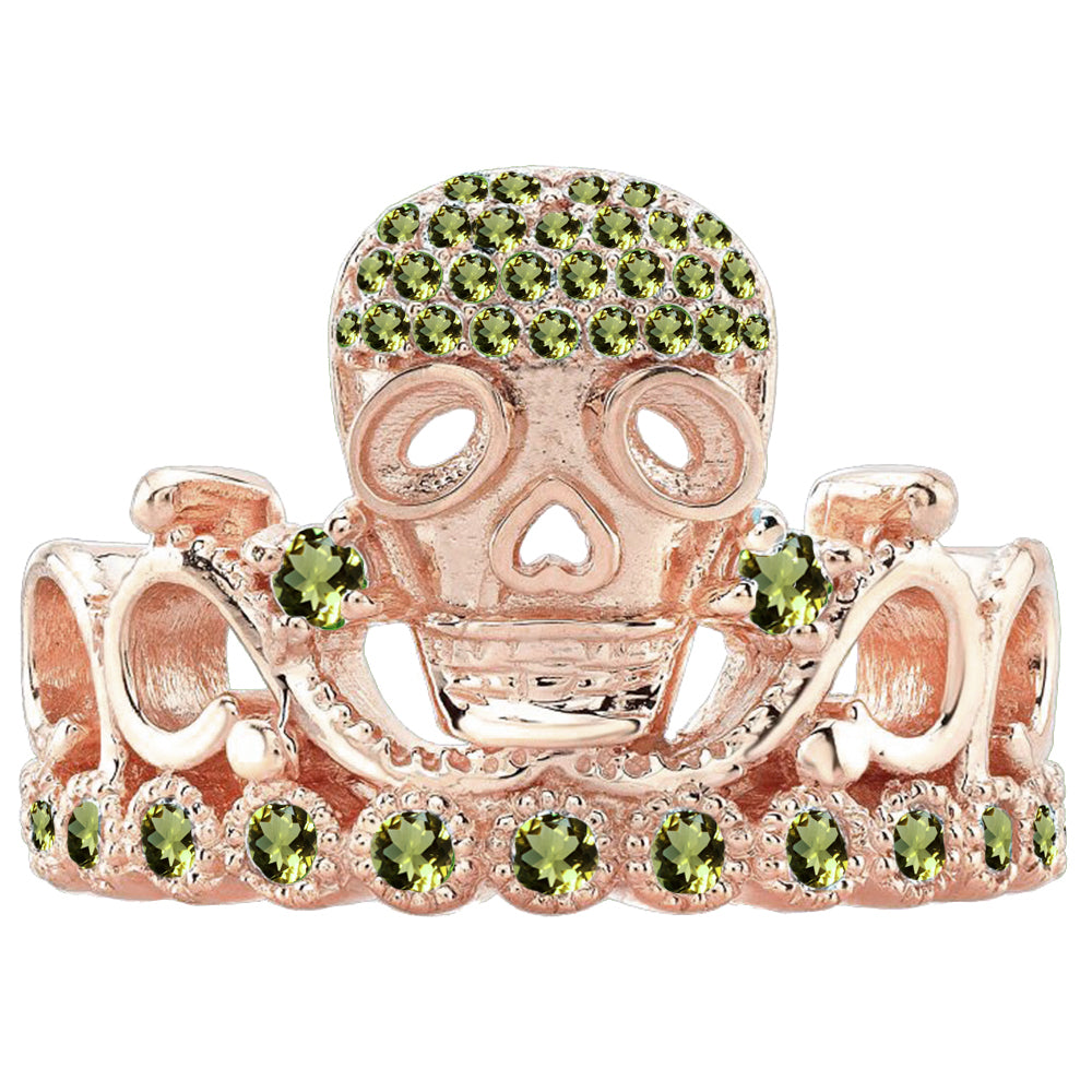 Platinum Princess Skull Crown Ring