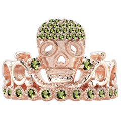 Platinum Princess Skull Crown Ring
