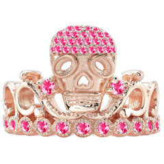 Platinum Princess Skull Crown Ring