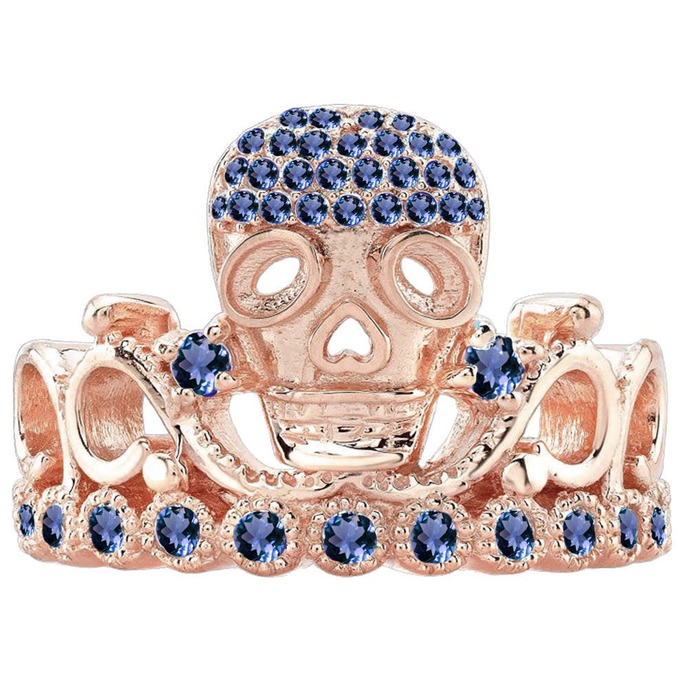 Platinum Princess Skull Crown Ring