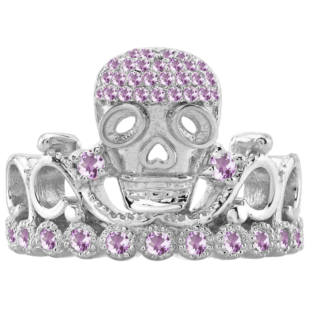 18K Gold Princess Skull Crown Ring