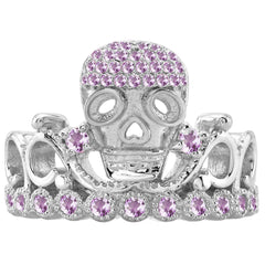 18K Gold Princess Skull Crown Ring