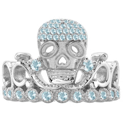 18K Gold Princess Skull Crown Ring