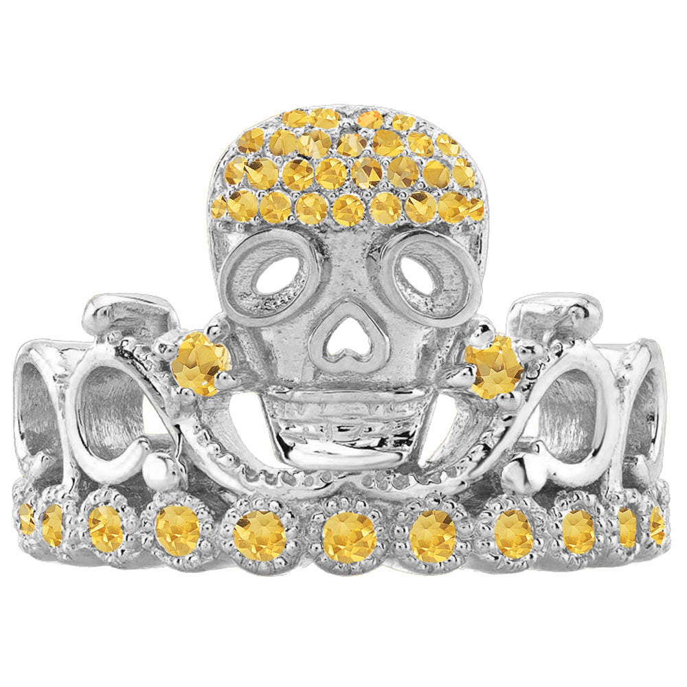 18K Gold Princess Skull Crown Ring