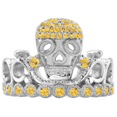 18K Gold Princess Skull Crown Ring