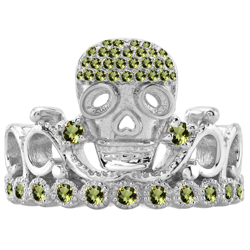 18K Gold Princess Skull Crown Ring