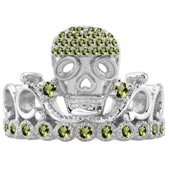18K Gold Princess Skull Crown Ring