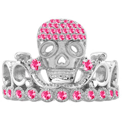 18K Gold Princess Skull Crown Ring