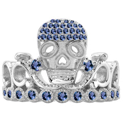 18K Gold Princess Skull Crown Ring