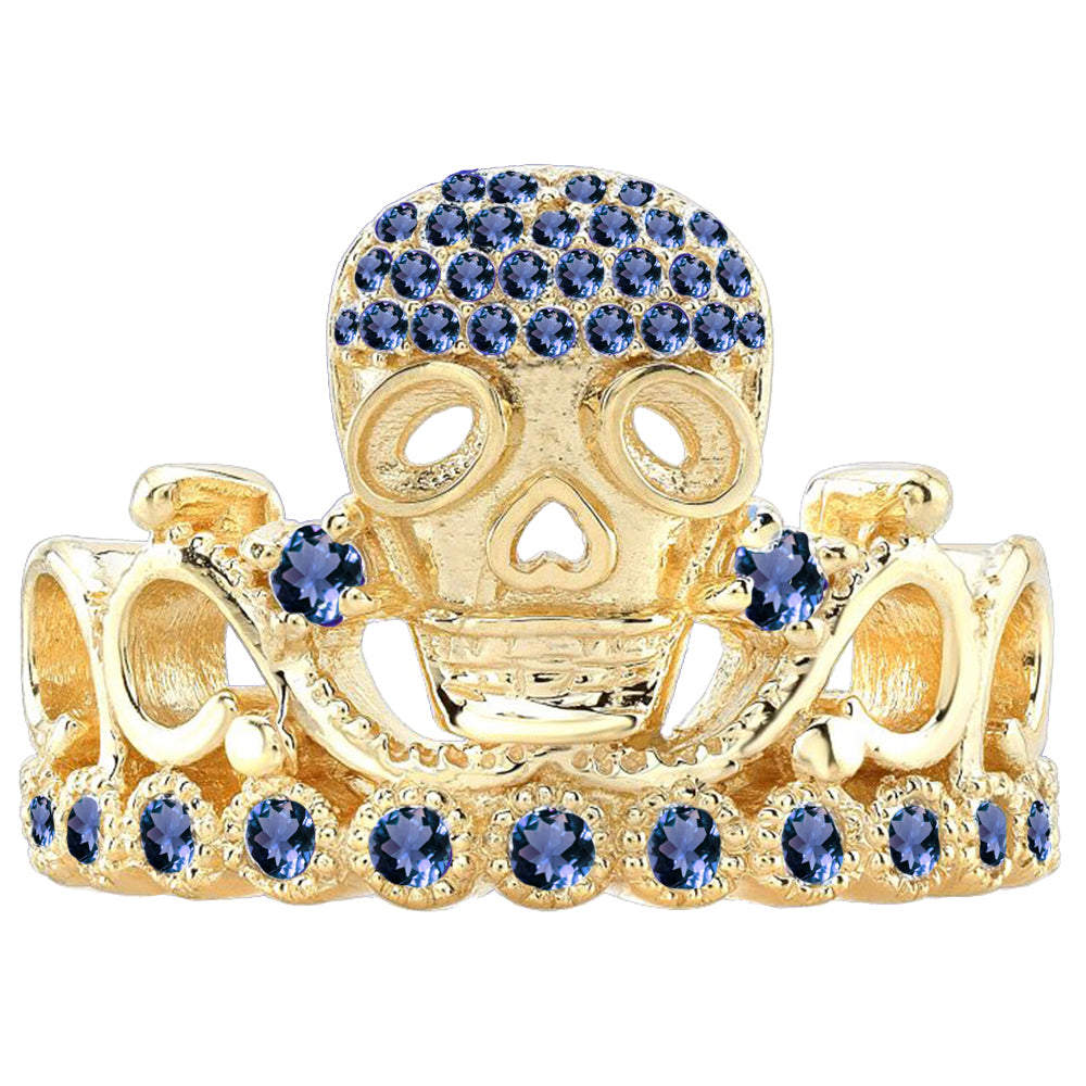 14K Gold Princess Skull Crown Ring