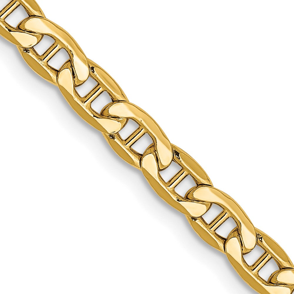 14K Yellow Gold 4mm Semi-Solid Anchor Chain