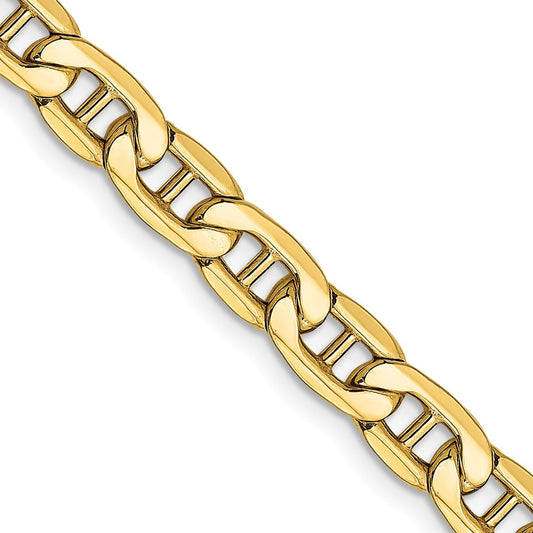 14K Yellow Gold 5.5mm Semi-Solid Anchor Chain