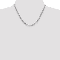 14K White Gold 4.3mm Semi-Solid Curb Chain