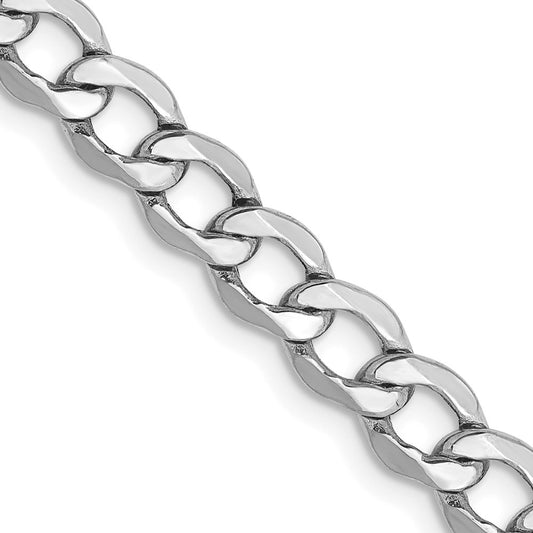 14K White Gold 5.25mm Semi-Solid Curb Chain