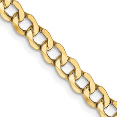 14K Yellow Gold 4.3mm Semi-Solid Curb Chain