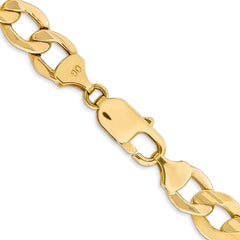 14K Yellow Gold 9mm Semi-Solid Curb Chain