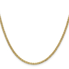 14K Yellow Gold 2.4mm Semi-Solid Anchor Chain