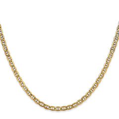 14K Yellow Gold 3.2mm Semi-Solid Anchor Chain