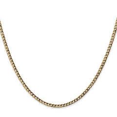 14K Yellow Gold 2.5mm Semi-Solid Curb Chain
