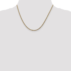 14K Yellow Gold 2.5mm Semi-Solid Curb Chain