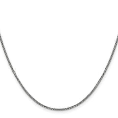 14K White Gold 1.5mm Semi-Solid Round Box Chain