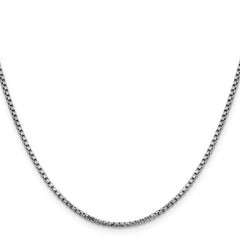14K White Gold 1.75mm Semi-Solid Round Box Chain