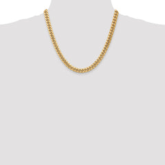14K Yellow Gold 7.3mm Semi-Solid Miami Cuban Chain