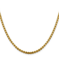 Halbmassive, runde Panzerkette aus 14 Karat Gelbgold, 3,6 mm