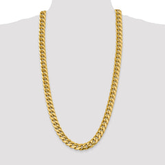 14K Yellow Gold 13.2mm Semi-Solid Miami Cuban Chain