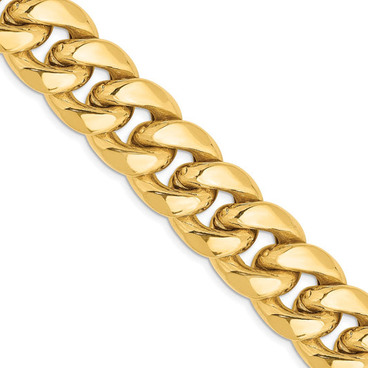 14K Yellow Gold 15mm Semi-Solid Miami Cuban Chain
