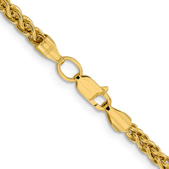 14K Yellow Gold 3.45mm Semi-solid Wheat Chain