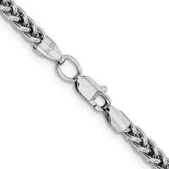 14K White Gold 4.3mm Semi-solid 3-Wire Wheat Chain