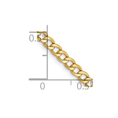 14K Yellow Gold 2.85mm Semi-Solid Curb Chain